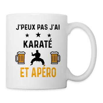 J'peux pas j'ai karaté et apéro - Mug blanc - blanc - Droite