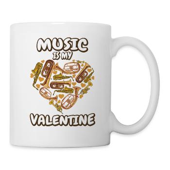 Musik am Valentinstag - Tasse - Weiß - Rechts