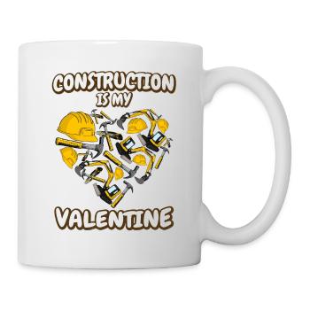 Le chantier de construction, c’est ma Saint-Valentin - Mug blanc - blanc - Droite