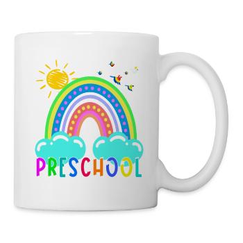 Preschool Funny Colorful Rainbow Back To School - Mug - white - Right
