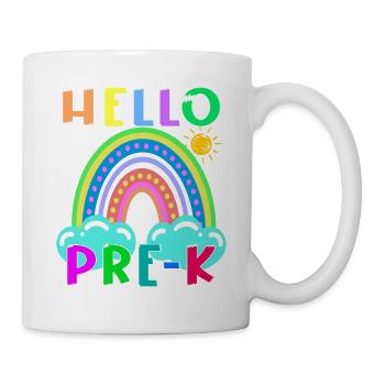 Hello PRE-K Boho Rainbow Team Vibes Back To School - Mug - white - Right