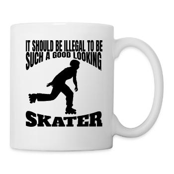 Patinage à roulettes Patin à roues alignées Cadeau Inliner Skater - Mug blanc - blanc - Droite
