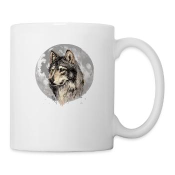Wolf Squad Ein Wolf Geht Zurück Und Heult Den Mond - Tasse - Weiß - Rechts