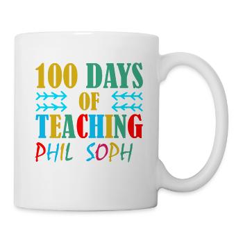 100 days teaching philosophy school subject teacher - Mug - white - Right