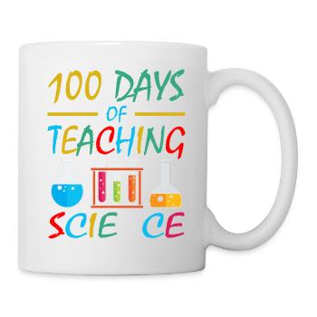 100 Tage Wissenschaftsunterricht Schulfachlehrer - Tasse - Weiß - Rechts