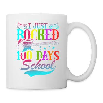 I Just Rocked 100 Tage Schule Gitarrist Gitarre - Tasse - Weiß - Rechts