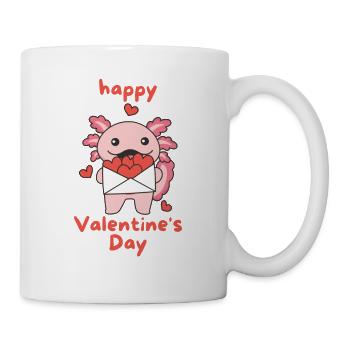 Axolotl zum Valentinstag süße Tiere mit Herzen - Tasse - Weiß - Rechts