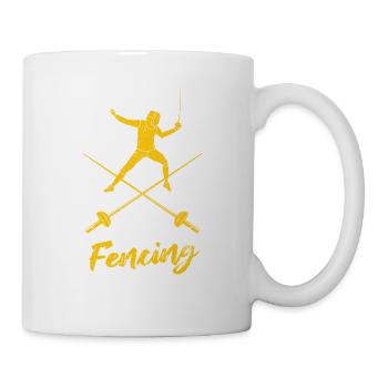 Fechtkunst Schwertkämpfer USA Fechter Amerikanisch - Tasse - Weiß - Rechts