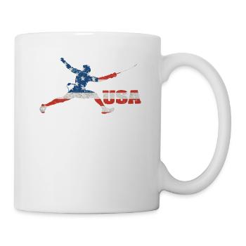 Escrime USA Team Drapeau américain Escrimeur américain - Mug blanc - blanc - Droite