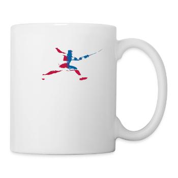 American Flag Fencing T-shirt Fencing Sabre - Mug - white - Right