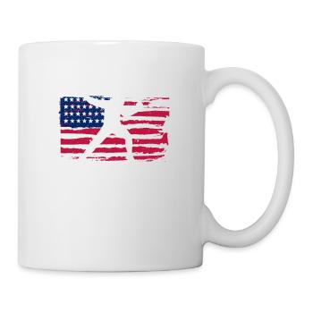 Fechten Amerikanische Flagge Fechter USA Florett - Tasse - Weiß - Rechts