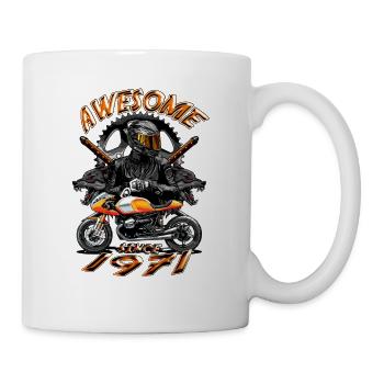 Génial depuis 1971, anniversaire du motard - Mug blanc - blanc - Droite