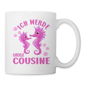 Cousine Ich werde große Cousine Seesterne Cousinen - Tasse - Weiß - Rechts