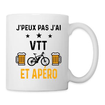 J'peux pas j'ai VTT et apéro - Mug blanc - blanc - Droite
