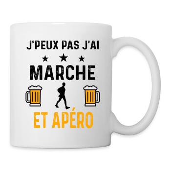 J'peux pas j'ai marche et apéro - Mug blanc - blanc - Droite