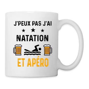 J'peux pas j'ai natation et apéro - Mug blanc - blanc - Droite