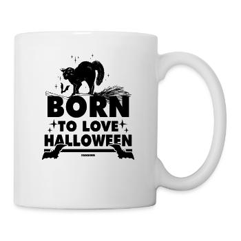 Cat loves Halloween witch costume - Mug - white - Right
