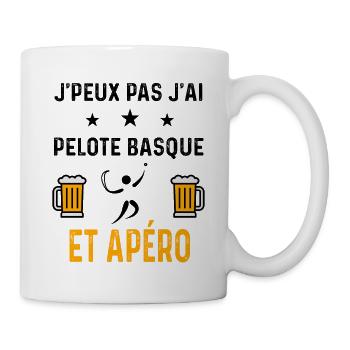 J'peux pas j'ai pelote basque et apéro - Mug blanc - blanc - Droite