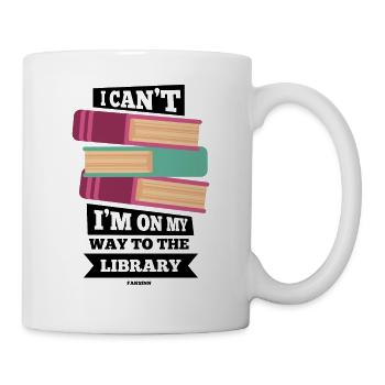 I Can't I'm On My Way To The Library - Mug - white - Right