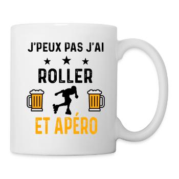 J'peux pas j'ai roller et apéro - Mug blanc - blanc - Droite