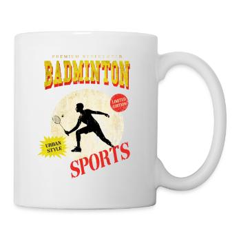 Badminton Federball Sport Spieler Vintage Retro - Tasse - Weiß - Rechts
