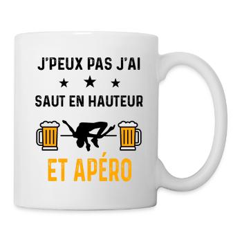 J'peux pas j'ai saut en hauteur et apéro - Mug blanc - blanc - Droite