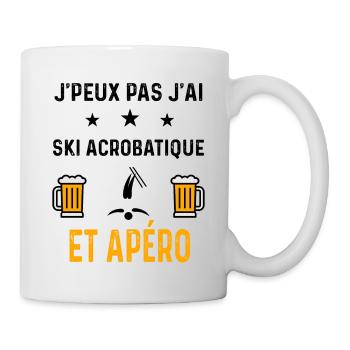 J'peux pas j'ai ski acrobatique et apéro - Mug blanc - blanc - Droite
