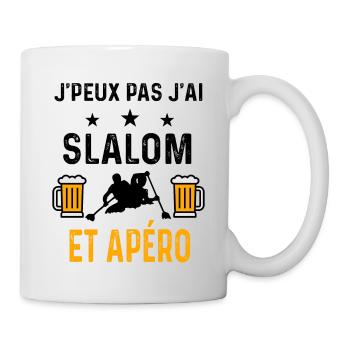 J'peux pas j'ai slalom et apéro - Mug blanc - blanc - Droite