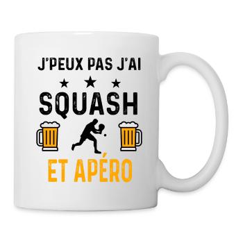 J'peux pas j'ai squash et apéro - Mug blanc - blanc - Droite