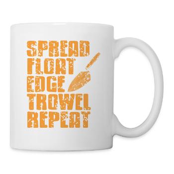 Spread Float Edge Trowel Repeat Retro Funny Mason - Mug - white - Right