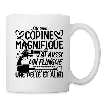 Copine Magnifique Humour Couple ma copine amour - Mug blanc - blanc - Droite