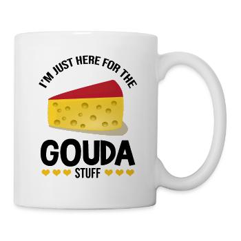 Gouda design pour fromagerie laitière et fromage Gouda - Mug blanc - blanc - Droite