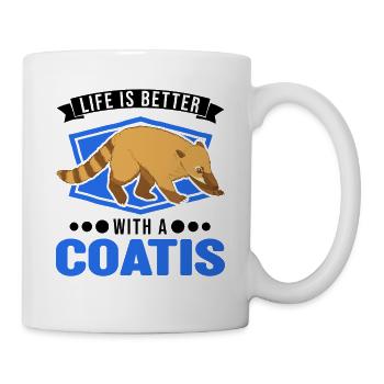 La vie est meilleure avec un coati - Mug blanc - blanc - Droite