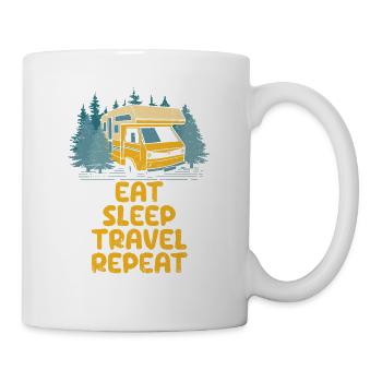 Eat Sleep Travel Repeat Funny Traveler Humor - Mug - white - Right
