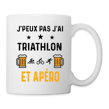 J'peux pas j'ai triathlon sport et apéro - Mug blanc - blanc - Droite