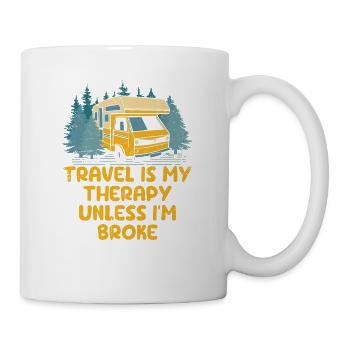 Travel Is My Therapy Funny Traveler Humor - Mug - white - Right