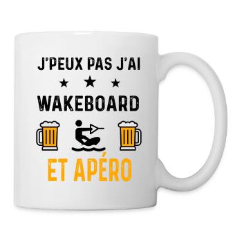 J'peux pas j'ai wakeboard et apéro - Mug blanc - blanc - Droite