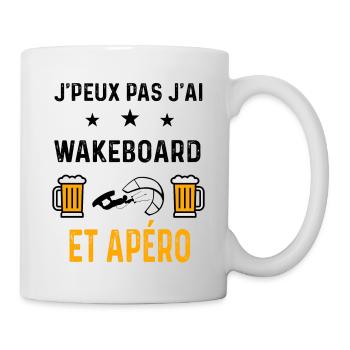 J'peux pas j'ai wakeboard wind surf et apéro - Mug blanc - blanc - Droite