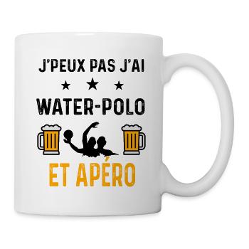 J'peux pas j'ai water-polo et apéro - Mug blanc - blanc - Droite