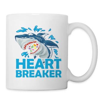 Herzensbrecher Hai Anti-valentinstag Solo-feier - Tasse - Weiß - Rechts