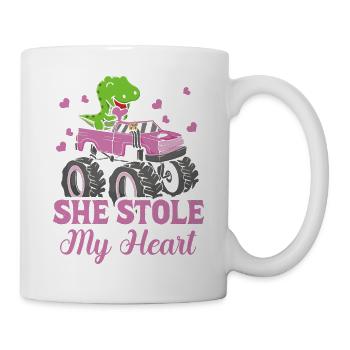 Elle a volé mon cœur Dinosaure T-rex - Mug blanc - blanc - Droite