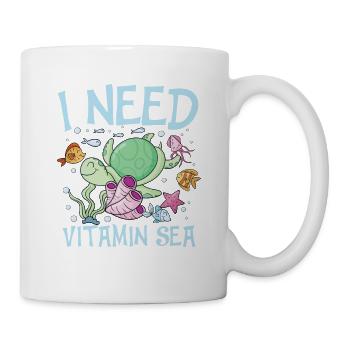 I Need Vitamin Sea für Schildkrötenliebhaber - Tasse - Weiß - Rechts
