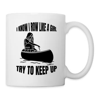 Ruderin lustige Ruderer Rudern Spruch Ruderverein - Tasse - Weiß - Rechts