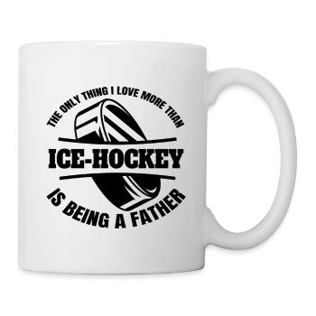 Eishockey Vater Eishockeyteam Dad Wintersport Papa - Tasse - Weiß - Rechts