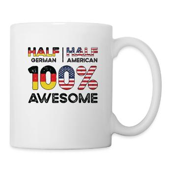 Geboren Deutsch Deutschland Amerikanisch USA - Tasse - Weiß - Rechts