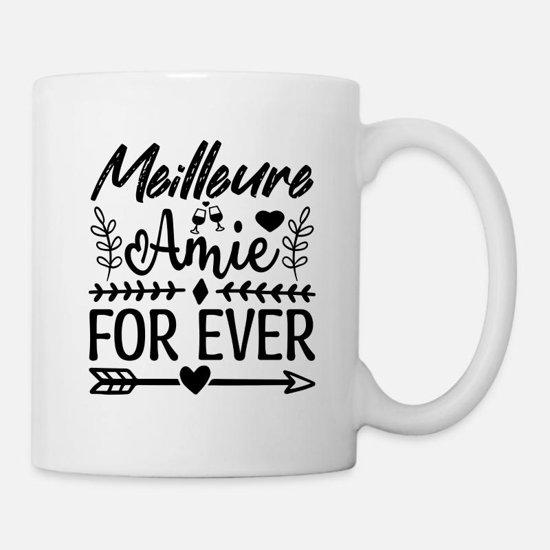 Meilleure Amie Du Monde. Cadeau Saint-Valentin. - Mug blanc - blanc
