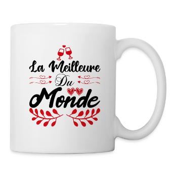 La meilleur du monde. Cadeau copine cadeau d'amour - Mug blanc - blanc - Droite