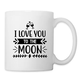 i love you to the moon. cadeau Saint Valentin. - Mug blanc - blanc - Droite