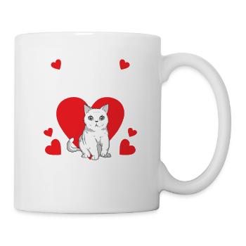Je ne suis pas célibataire J’ai un chat Saint-Valentin - Mug blanc - blanc - Droite