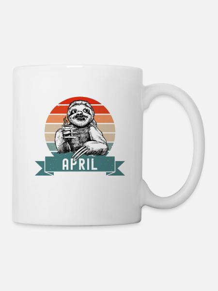 Legends Were Born In April 1968 Faultier Sloth - Mug - white